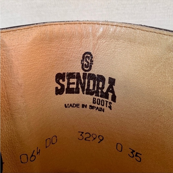 Sold SENDRA Vintage Y2K Chunky Heel Sole Campus Style Black Leather Boots - Picture 9 of 11